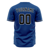 Custom Blue Baseball Jersey (With Black Color)