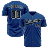 Custom Blue Baseball Jersey (With Black Color)