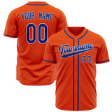 Custom Orange Baseball Jersey (With Royal Color)
