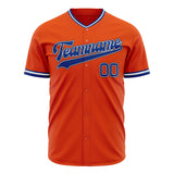 Custom Orange Baseball Jersey (With Royal Color)