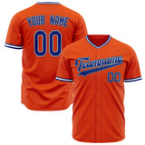 Custom Orange Baseball Jersey (With Royal Color)