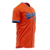 Custom Orange Baseball Jersey (With Royal Color)