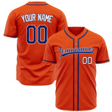 Custom Orange Baseball Jersey (With Royal Color)