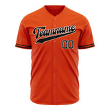 Custom Orange Baseball Jersey (With Black Color)