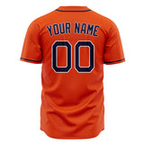 Custom Orange Baseball Jersey (With Navy Color)