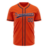 Custom Orange Baseball Jersey (With Navy Color)