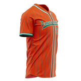 Custom Orange Baseball Jersey (With Kelly Green Kelly Green Pinstripe)