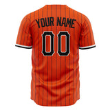 Custom Orange Baseball Jersey (With Black Navy Pinstripe)