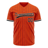 Custom Orange Baseball Jersey (With Black Navy Pinstripe)