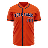Custom Orange Baseball Jersey (With Navy Color)