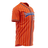 Custom Orange Baseball Jersey (With Royal White Pinstripe)