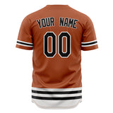 Custom Texas Orange Baseball Jersey (With Black Double Stripe)