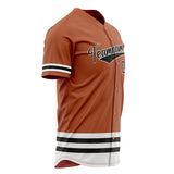 Custom Texas Orange Baseball Jersey (With Black Double Stripe)