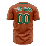 Custom Texas Orange Baseball Jersey (With Kelly Green Color)