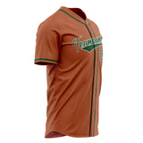Custom Texas Orange Baseball Jersey (With Green Color)