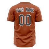 Custom Texas Orange Baseball Jersey (With Steel Gray Color)