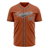 Custom Texas Orange Baseball Jersey (With Steel Gray Color)