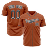 Custom Texas Orange Baseball Jersey (With Steel Gray Color)