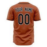 Custom Texas Orange Baseball Jersey (With Black Color)
