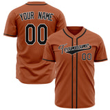 Custom Texas Orange Baseball Jersey (With Black Color)