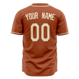 Custom Texas Orange Baseball Jersey (With Cream Color)