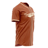 Custom Texas Orange Baseball Jersey (With Cream Color)