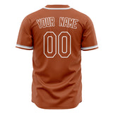 Custom Texas Orange Baseball Jersey (With White Color)
