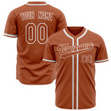 Custom Texas Orange Baseball Jersey (With White Color)