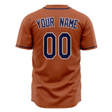Custom Texas Orange Baseball Jersey (With Navy Color)