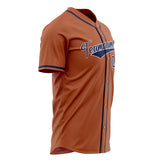 Custom Texas Orange Baseball Jersey (With Navy Color)