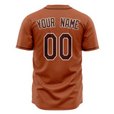 Custom Texas Orange Baseball Jersey (With Brown Color)