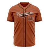 Custom Texas Orange Baseball Jersey (With Brown Color)