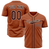 Custom Texas Orange Baseball Jersey (With Brown Color)
