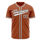 Custom Texas Orange Baseball Jersey (With White Color)