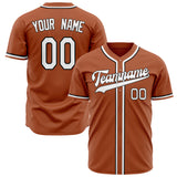 Custom Texas Orange Baseball Jersey (With White Color)