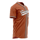 Custom Texas Orange Baseball Jersey (With White Color)