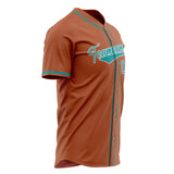 Custom Texas Orange Baseball Jersey (With Teal Color)