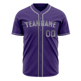 Custom Purple Baseball Jersey (With Gray Color)