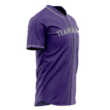 Custom Purple Baseball Jersey (With Gray Color)