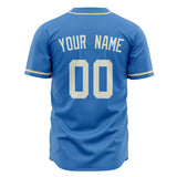 Custom Electric Blue Baseball Jersey (With Cream Color)