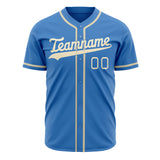 Custom Electric Blue Baseball Jersey (With Cream Color)