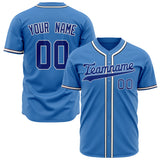 Custom Electric Blue Baseball Jersey (With Royal Color)