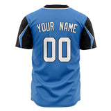 Custom Electric Blue Baseball Jersey (With White 3 Colors Arm Shapes)