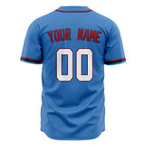 Custom Electric Blue Baseball Jersey (With White Color)