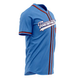 Custom Electric Blue Baseball Jersey (With White Color)