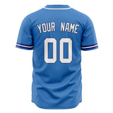 Custom Electric Blue Baseball Jersey (With White Color)