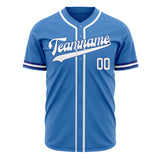 Custom Electric Blue Baseball Jersey (With White Color)