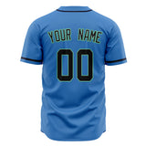 Custom Electric Blue Baseball Jersey (With Black Color)