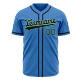 Custom Electric Blue Baseball Jersey (With Black Color)