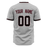 Custom Gray Baseball Jersey (With Black Color)